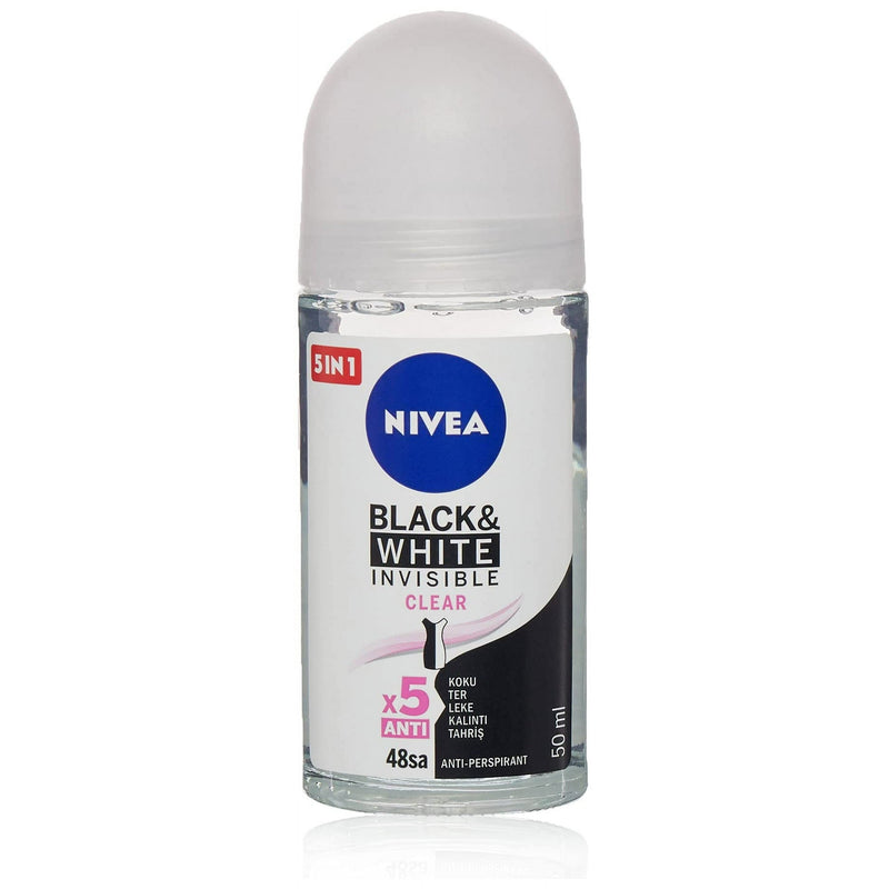 Nivea Black & White Clear Roll On Deodorant, 50ml